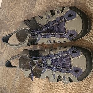 Mens Sandals Size 12 Ozark Trail Gray Blue Outdoor Fishing Hiking